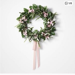 Threshold Studio McGee Floral Wreath with Ribbon Purple Pink -Target Spring 2025